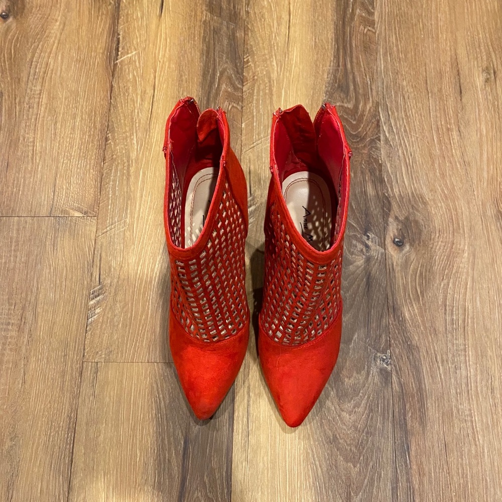 Red Spike Booties